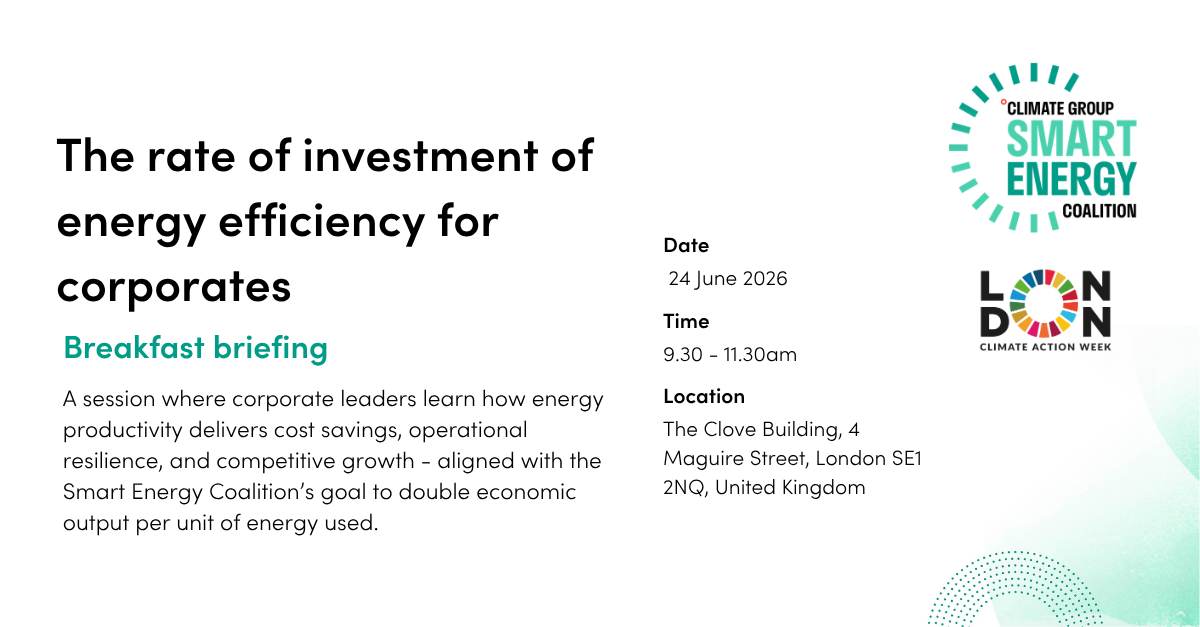The rate of investment of energy efficiency for corporates